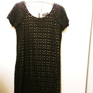 Sz 14 Black Cap sleeved Dress